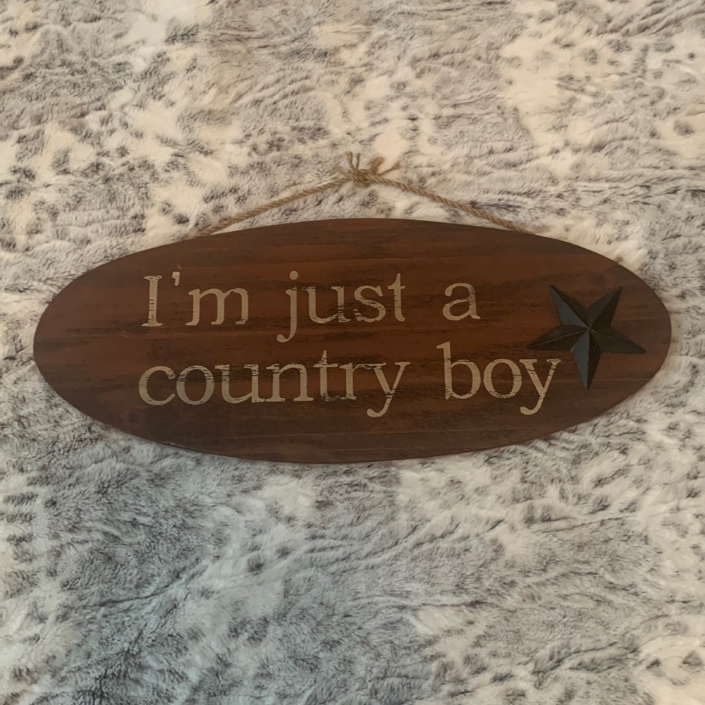 Country Boy wooden sign. Perfect for a little cowboys room!